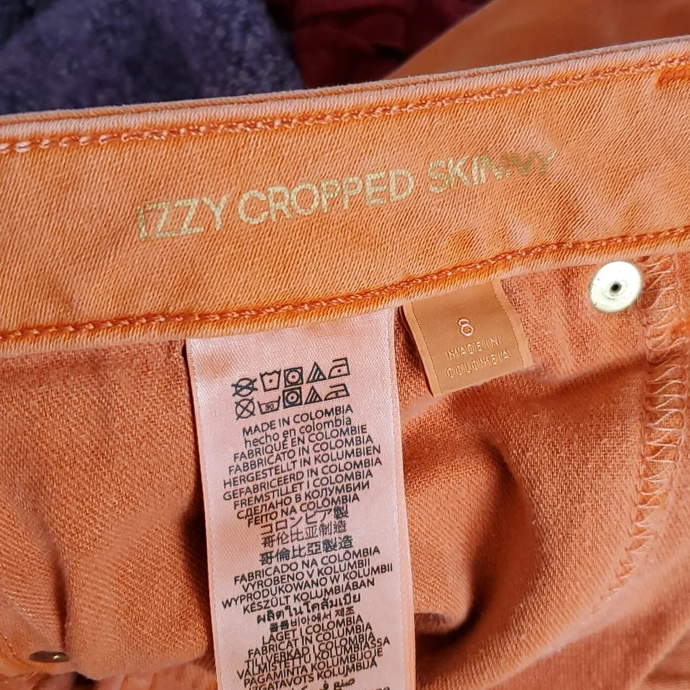 Michael Kors Orange 🍊 Izzy Cropped Skinny pants sz 8